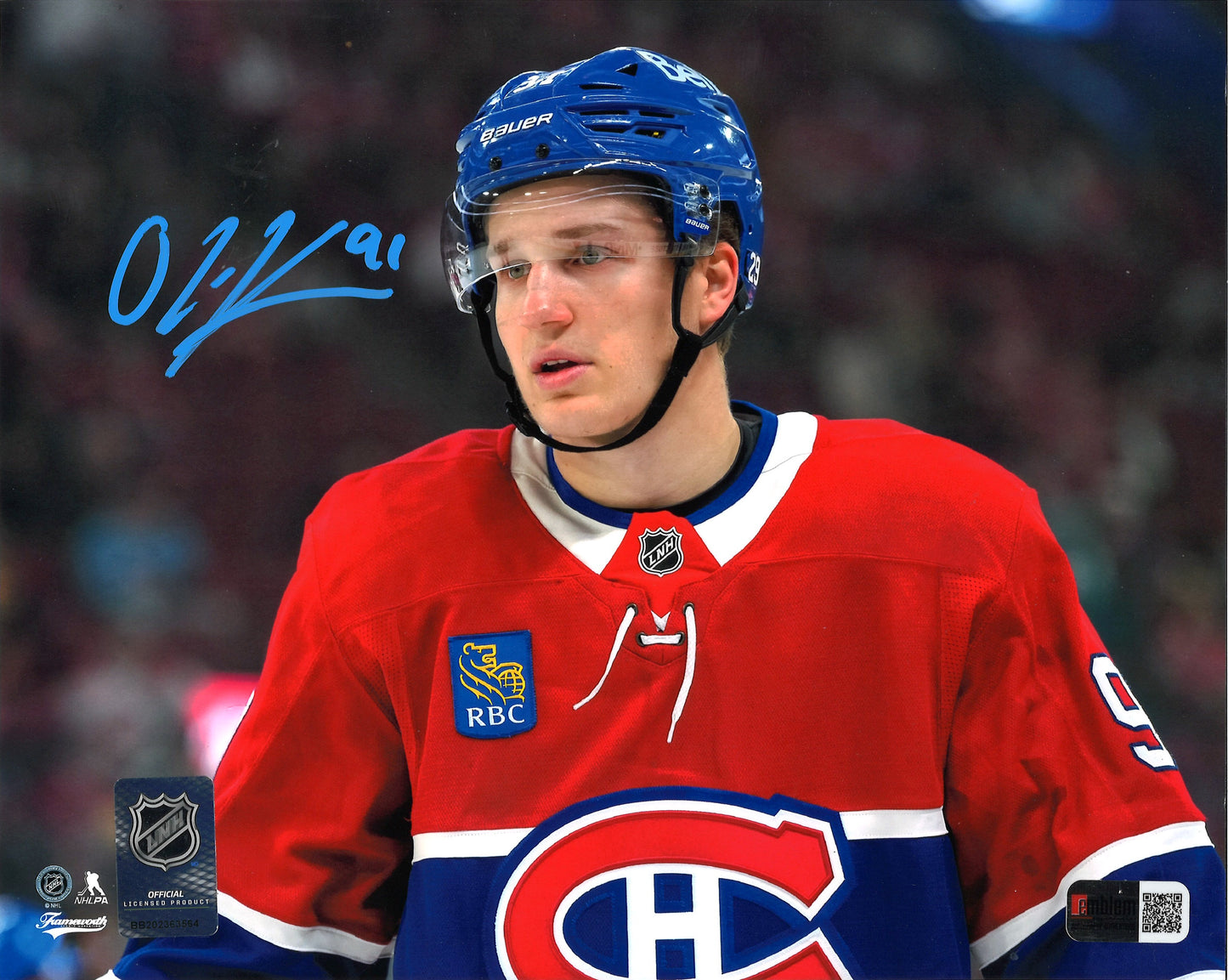 Oliver Kapanen 8x10 autographed photo Montreal Canadiens