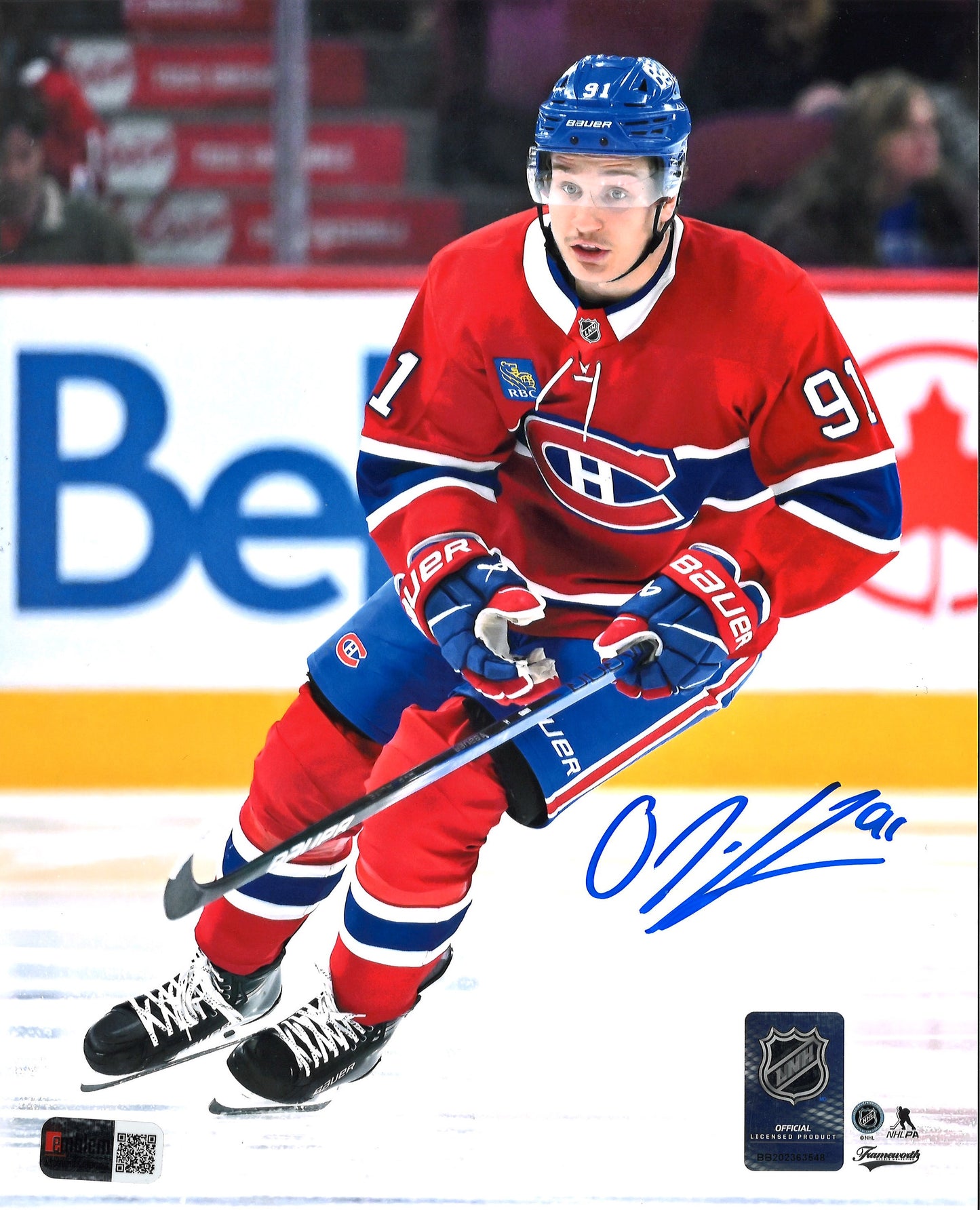 Oliver Kapanen autographed 8x10 Montreal Canadiens photo