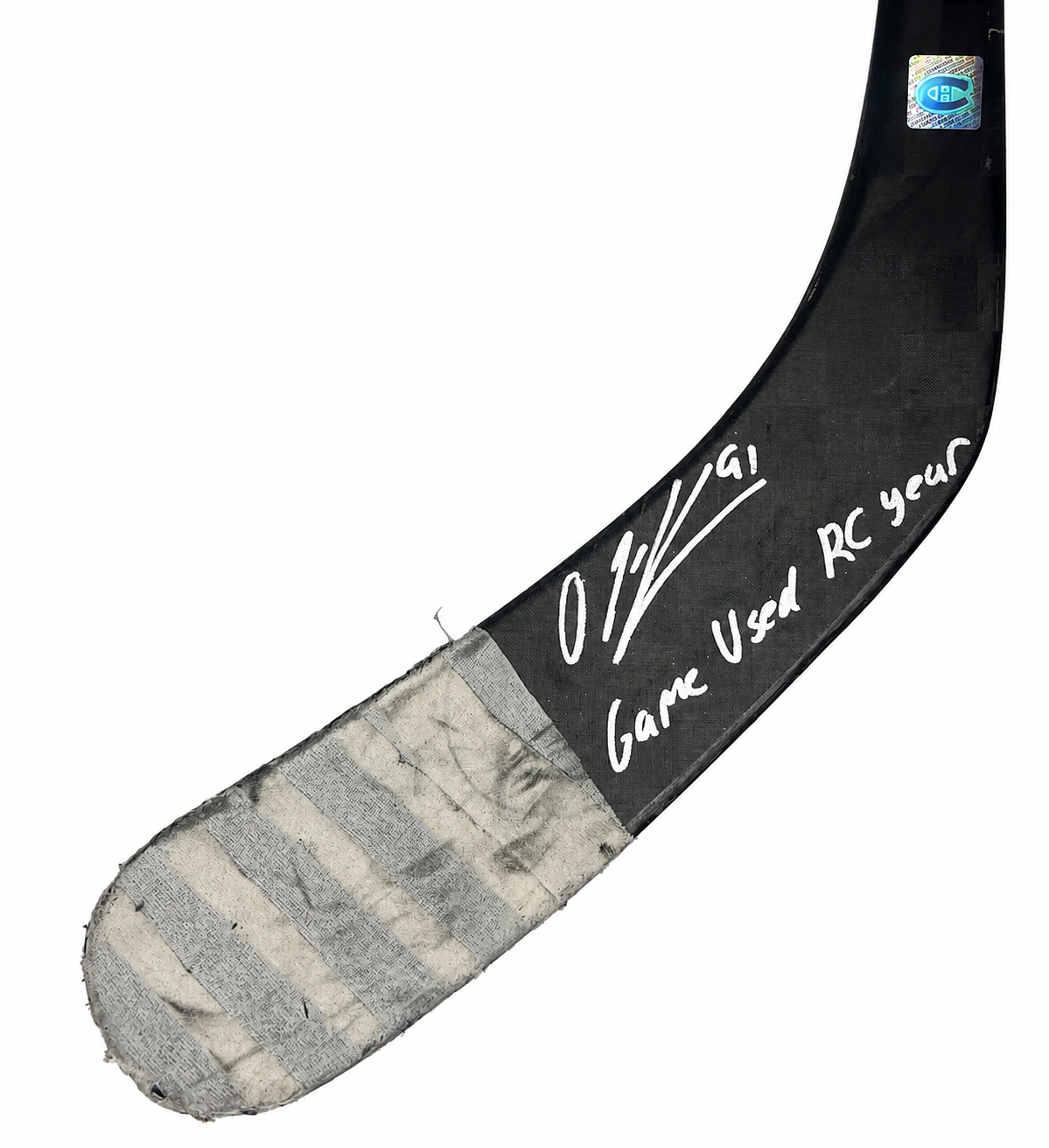 Oliver Kapanen bâton GAME-USED et AUTOGRAPHIÉ du Canadiens de Montréal