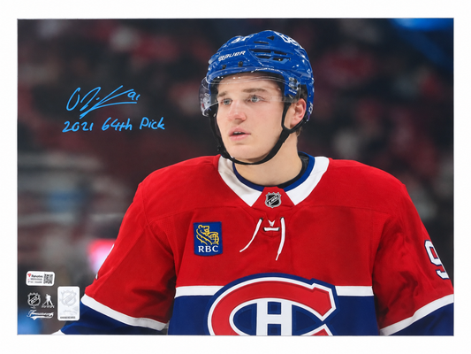 Oliver Kapanen photo autographiée 16x20 Canadiens de Montréal avec inscription 2021 64th Pick
