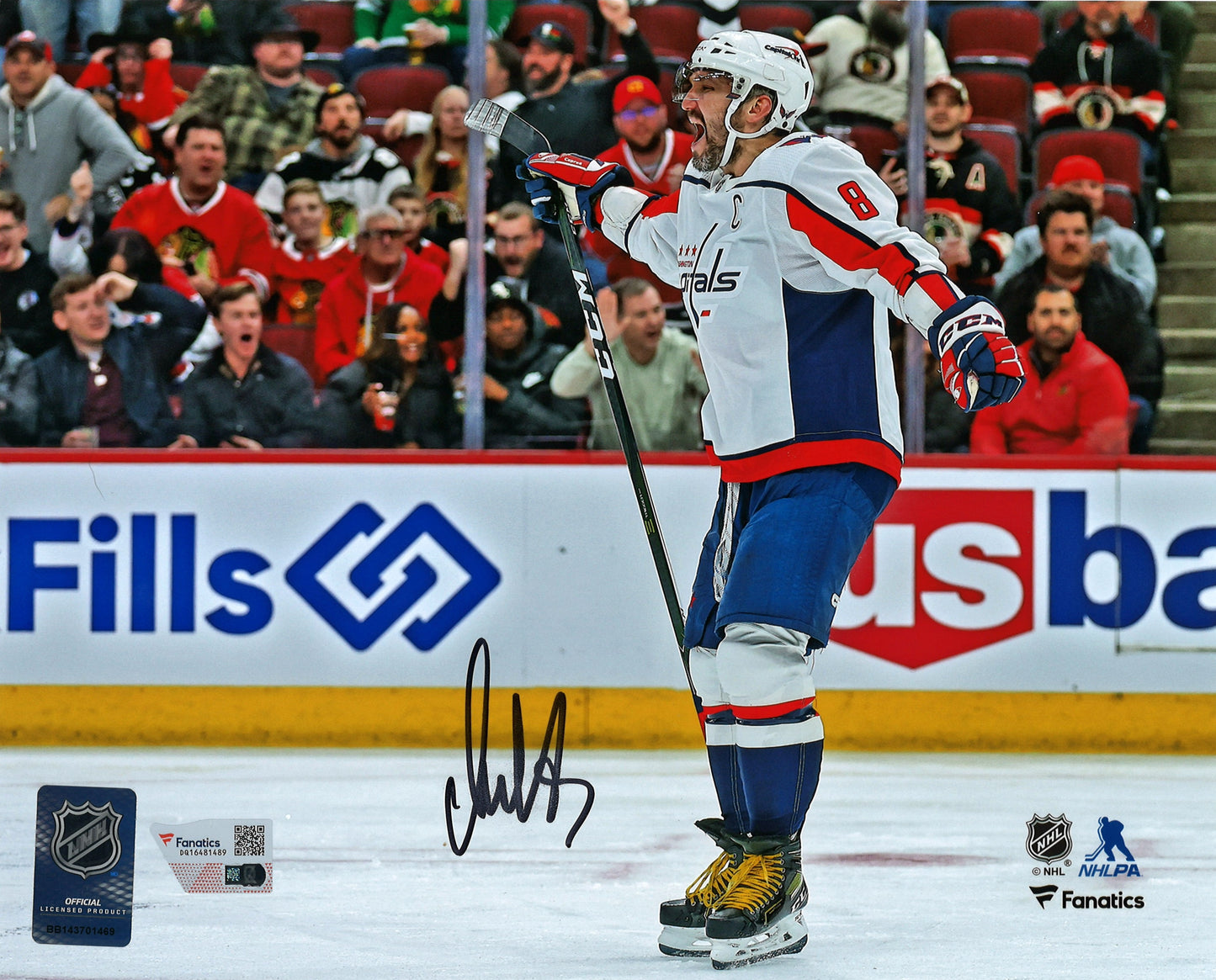 Alexander Ovechkin photo 8x10 autographié 800ième but Capitals de Washington