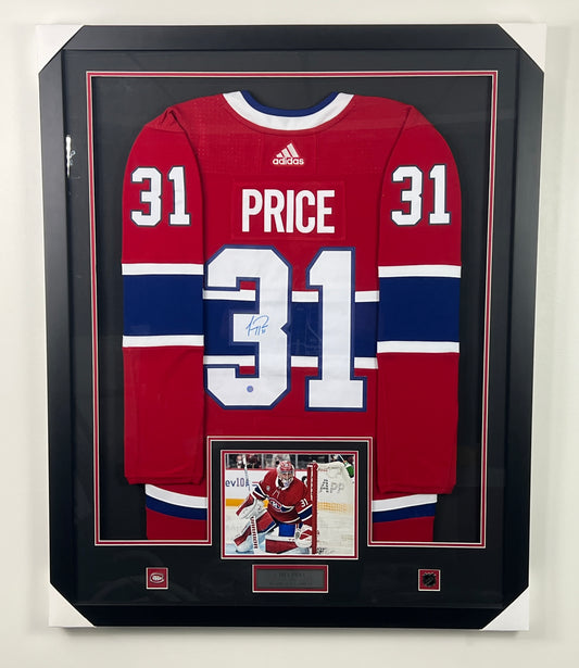 Carey Price gilet autographié et encadré du Canadiens de Montréal