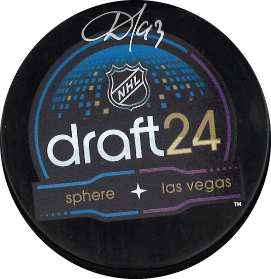 Ivan Demidov autographed puck from the NHL 24 Draft (Montreal Canadiens)