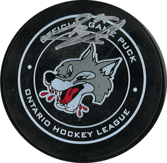 Quinton Byfield rondelle autographiée Wolves de Sudbury (OHL) Kings de Los Angeles (UDA)