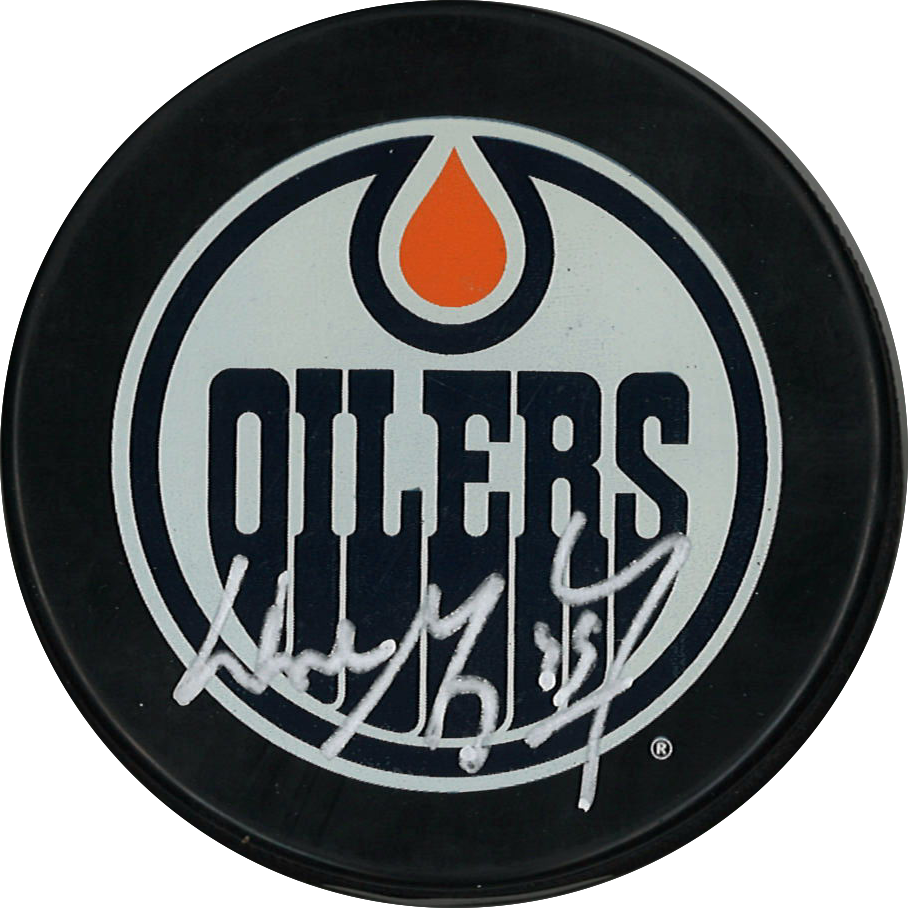Wayne Gretzky Edmonton Oilers puck autographed certified Upper Deck Authenticated