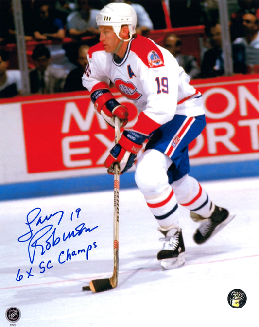 Larry Robinson 8x10 autographié Canadiens de Montréal - 6 x SC Champs