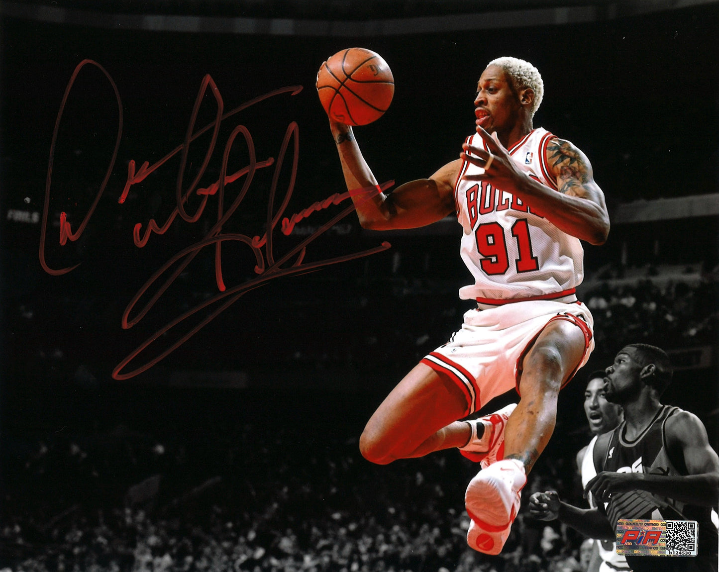 Dennis Rodman photo 8x10 autographiée Bulls de Chicago