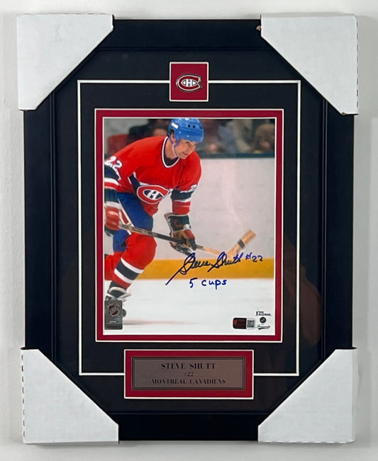 Steve Shutt 8x10 encadré avec épinglette et plaque des Canadiens de Montréal