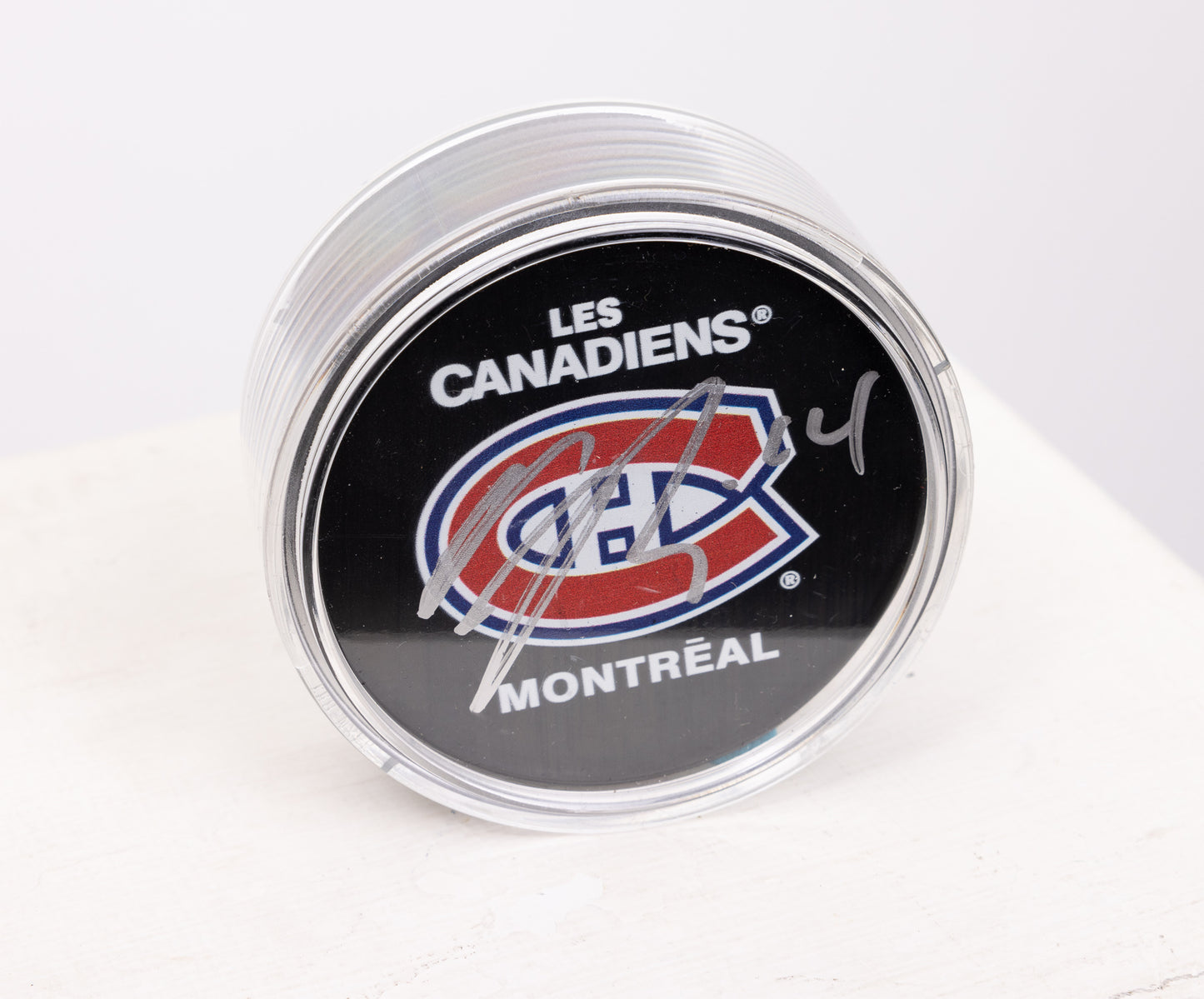 Nick Suzuki Autographed Puck Montreal Canadiens Upper Deck Authenticated