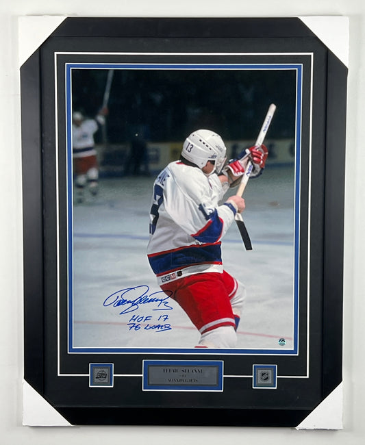 Teemu Selanne autographed and framed 16x20 photo with inscription (Winnipeg Jets)